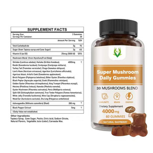Gummies quotidiennes aux champignons super-nutritifs, marque privée OEM, avec extrait d'ashwagandha et de poivre noir, favorisant la puissance cérébrale et la fonction de mémoire - Product Image 5