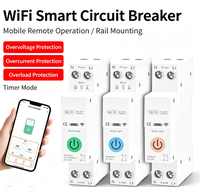 Interruptor de Circuito Inteligente WiFi Tuya de 1-63A para Riel DIN con Protección Contra Sobrecorriente, Monitoreo de Energía y Control Remoto