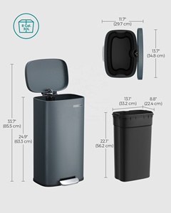 <span class=keywords><strong>SONGMICS</strong></span> <span class=keywords><strong>Poubelle</strong></span> à pédale en acier 30L, couleur personnalisable, pour cuisine, avec couvercle à fermeture douce et seau intérieur - Product Image 3