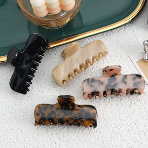 YJL Molletta per Capelli da Donna Stile Coreano Francese, Geometrica Rettangolare in Acetato, Leopardata Retrò, Personalizzabile, di Tendenza - Product Image 2