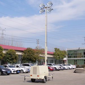 Tour d'éclairage portable sur chariot, équipée de 4 lampes à halogénures métalliques de 1000 W, pour la nuit - Product Image 6