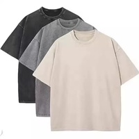 Camiseta de Hombre de 230 g/m² con Lavado Ácido |   Camiseta Oversize Vintage Estilo Urbano |   Camiseta 100% Algodón con Hombros Caídos, Personalizable con Logotipo