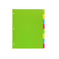 Separador de Anillas para Archivador, Personalizado, 8 Pestañas, 4 Colores, Material PP