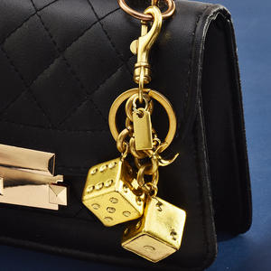 2025 New Cross-Border Hot Fashion Bag Keychain with Three-Dimensional Luck Dice Stopper Wholesale Metal Material - Product Image 3