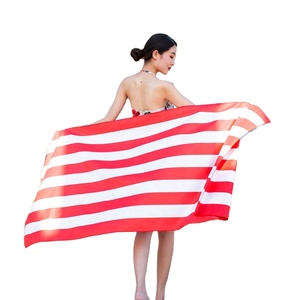 Toalla de playa de rayas de microfibra sin arena de secado rápido personalizada de alta calidad 90*180cm con logotipo - Product Image 2