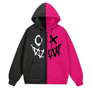 เสื้อฮู้ดซิปผู้ชาย ลายกราฟิก แขนยาว สวมหัว สไตล์สตรีทแวร์ตะวันตก - Product Image 1