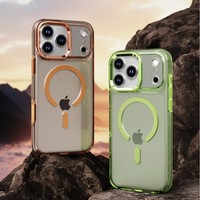 Coque de téléphone magnétique transparente pour iPhone 17 Pro Max, coque de protection pour iPhone 16 avec grand trou en métal