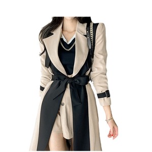 Versione coreana da donna del <span class=keywords><strong>Trench</strong></span> della giacca allungata stringata aderente alla <span class=keywords><strong>moda</strong></span> - Product Image 4