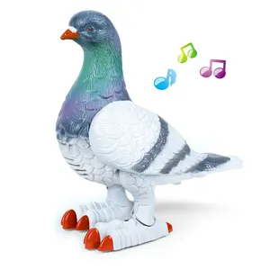 Kids interesting simulation electric plastic pigeon toys with light music