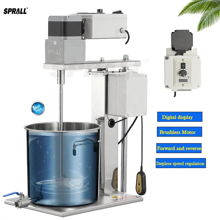 SPRALL Latest Mixing Equipment Overhead Electric Motor Liquid Mixer Chemical Paint Mixer Industry Drink Mixer Machine