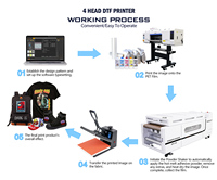 Nouvelle machine intégrée multifonctionnelle automatique d'impression DTF avec agitateur, 4 têtes d'encre pigmentée pour textiles et vêtements