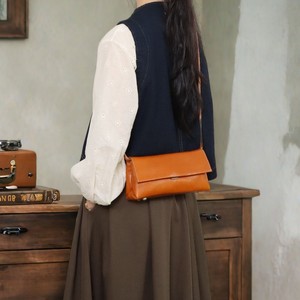 Genuine Leather Crossbody <b>Bag</b> Horizontal Square Cover Type Anti-Theft Women's Shoulder <b>Bag</b> For Leisure Travel Brown Coffee - Product Image 2