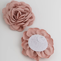 Precio al por mayor tela de flores exageradas pendientes de tuerca exagerados de moda negro Rosa hecho a mano joyería de moda gruesa para mujeres
