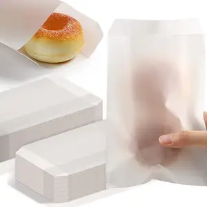कस्टम डिजाइन फ्लैट तेल प्रतिरोधी प्रक्षालित सफेद Glassine लिफाफे के लिए पारदर्शी मोम पेपर बैग पेस्ट्री कुकीज़ Hotdog