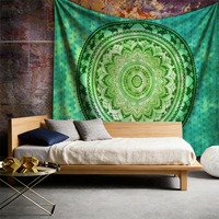 Tapisserie murale florale en polyester, décoration murale, impression HD, résistante à la décoloration, décoration artistique pour dortoir, OEM ODM, lavage à la main