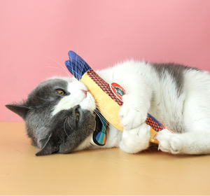 Juguetes masticables de algodón Premium para gatos Juguete de peluche suave para mascotas para jugar y masticar chirrido con estilo de pez <span class=keywords><strong>catnip</strong></span> - Product Image 6