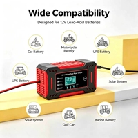 Chargeur de batterie de voiture multifonctionnel 12V6A, alimentation automatique rapide pour camion et voiture, compatible avec les batteries de 4Ah à 100Ah
