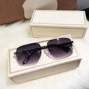 Stylish <b>Square</b> Full Rim Metal Gold Frame UV400 <b>Sunglasses</b> 2024 Luxury Unisex Gradient Lenses - Product Image 1