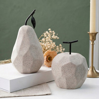 Décoration de table personnalisée en résine Polystone au design moderne, figurines de fruits en sable, poire et pomme origami, pour vente en gros