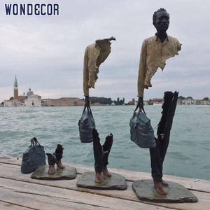 Estatua de Metal de Alta Calidad, Escultura de Bronce de <span class=keywords><strong>Bruno</strong></span> de Tamaño Real con Maletín - Product Image 5