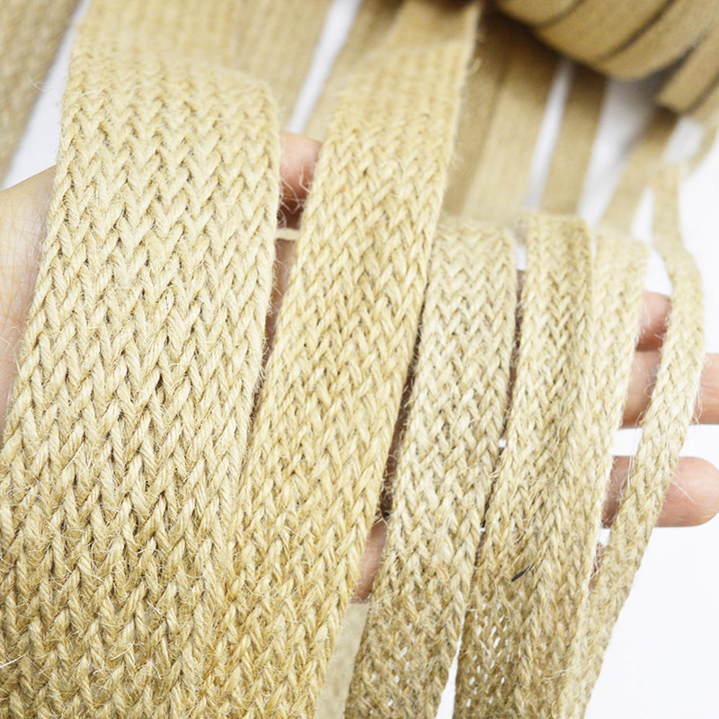 Flat Braided Jute Webbing Strapping Natural