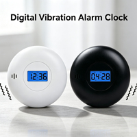 Reloj Despertador Digital LCD con Batería, Carga USB, Retroiluminación, 4 Niveles de Vibración Fuerte, Doble Alarma, Silencioso para Personas con Problemas de Audición