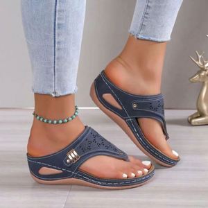 Spring Summer Autumn Sport Shoes Woman 2024 Lightweight Clip Toe Wedge Non Slip Casual Beach Genuine Leather Black Pu Upper - Product Image 5