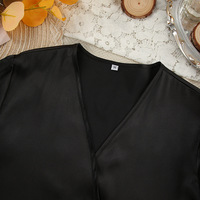 Chemise de nuit longue en satin noir à pois pour femme RUIYI, manches longues, volants – Sexy, longueur intégrale, pour printemps/été/automne, douce