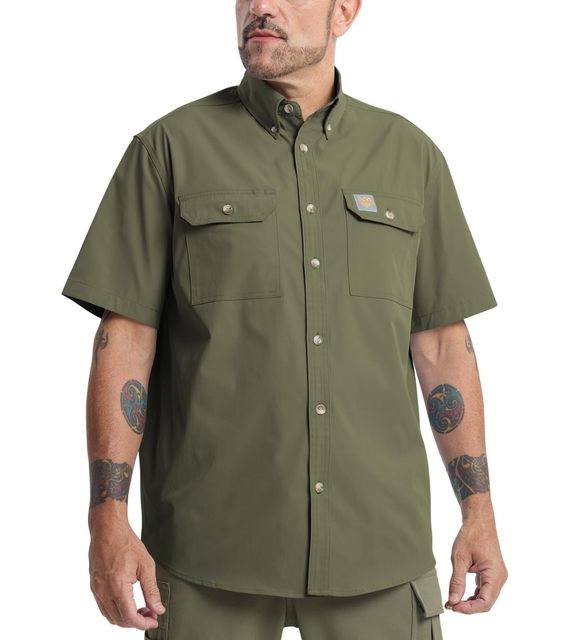 Work Wear Two Chest Pockets Wrinkle-Resistant Industrial Work Utility Shirt