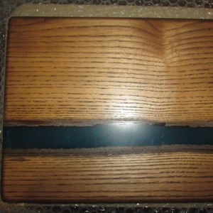 Planche en bois massif avec incrustation de résine, rectangulaire, pour table à thé, table basse, bureau - Product Image 1