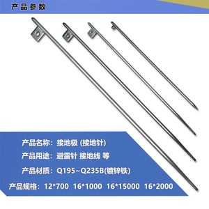 Tige de mise à la terre en acier galvanisé, électrode de protection contre la foudre plaquée cuivre 16 mm x 2000 mm pour projets de construction et d'alimentation électrique - Product Image 5