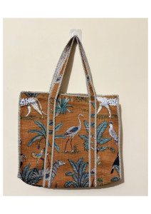 กระเป๋าผ้าฝ้ายพิมพ์ลายสัตว์กระเป๋าสะพายไหล่ทำมือออกแบบเอง - Product Image 3