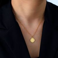 Collier avec pendentif croix de Jérusalem vintage Myshape pour femmes, en acier inoxydable, bijoux religieux chrétiens catholiques, plaqué or, amulette