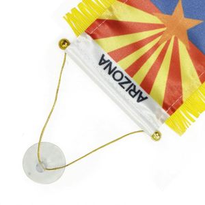 Custom Arizona State Satin Pennant Flag Car Mini Flag <b>Banner</b> With Yellow Tassels - Product Image 4