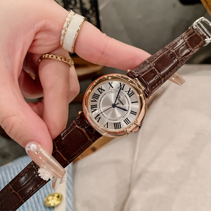 Fashion Minimalist Temperament Steel Band Quartz Couple <b>Watches</b> with Vintage Roman Numerals - Product Image 1