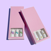 Boîte d'emballage personnalisée pour faux ongles, étiquette privée, boîte d'emballage pour ongles à presser, boîte à ongles rose avec dessus transparent pour ongles à presser