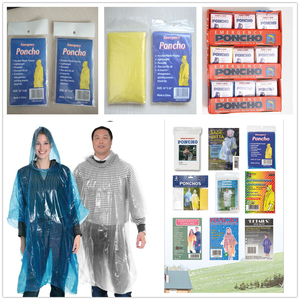 Roter Regenponcho PE Einweg-Regenponcho für Erwachsene mit Logo - Product Image 3