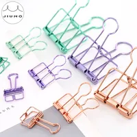 Jiumo 8 Colors 3.3*4センチメートルSize Ins Colors Gold Sliver Rose Green Purple Binder Clips Medium Size Office Study Binder Clips