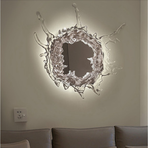Modern Creative Water Splash <b>Vanity</b> <b>Mirror</b> Ambiance <b>Lighting</b> Decorative Wall Lamp for Hotel/Villa Entryway Living Room - Product Image 4