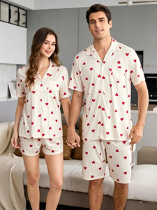 Couple Night Dress Sexy For <b>Men</b> And Women Wholesale Customized Unisex <b>Pajamas</b> <b>Set</b> Summer Tops <b>Shorts</b> Sleepwear Supplier - Product Image 3