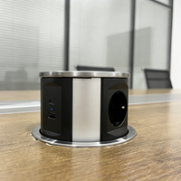 Multiprise de table avec USB-C et USB-A |   3 prises de type AC EU en alliage d'aluminium