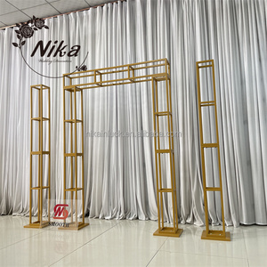 3D Aluminum Alloy 6x6.5ft Square Arch <b>Backdrop</b> <b>Stand</b> with Luxury Design for Birthday Wedding Party Decoration Fast Delivery - Product Image 1