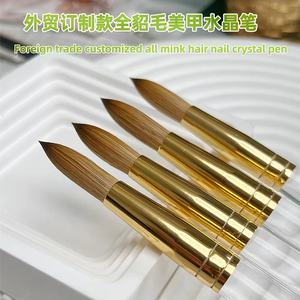 Pinceau à ongles en acrylique 100% Kolinsky, taille 16 18, tête ronde, grand pinceau à poudre pour extension d'ongles - Product Image 3
