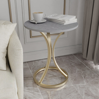 Table basse moderne minimaliste en métal avec plateau en pierre artificielle, construction extra-épaisse pour une capacité de charge accrue, meubles pour la maison