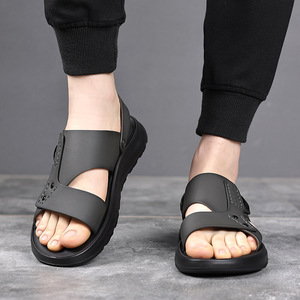 Men's Lightweight Cushioning Sports Casual Open Summer Outdoor Walking Beach Genuine Leather Buckle Strap Waterproof <b>Sandals</b> - Product Image 3
