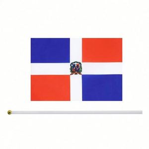 Drapeaux miniatures à agiter à la main en polyester personnalisés pour l'extérieur, République Dominicaine, vente en gros - Product Image 3