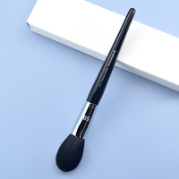 Pinceau de maquillage professionnel en poils synthétiques vegan, manche en bois, pour fond de teint, anticernes, poudre libre