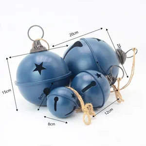 Farmhouse Christmas Ornament Rustic Metal Hanging Christmas Bell Jingle Bells With Handle For Indoor Decor