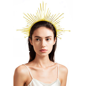 <span class=keywords><strong>Ninfa</strong></span> griega retro metal pelo aro accesorio fiesta graduación diosa Santa halo diadema - Product Image 1