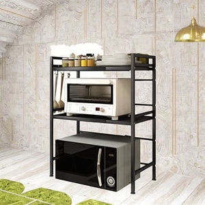 Nuevo Diseño Moderno de Estante Metálico de Hierro de Doble Nivel, Plegable y Desmontable, Multifuncional para Horno de Microondas y Almacenamiento de Alimentos en la Cocina - Product Image 3